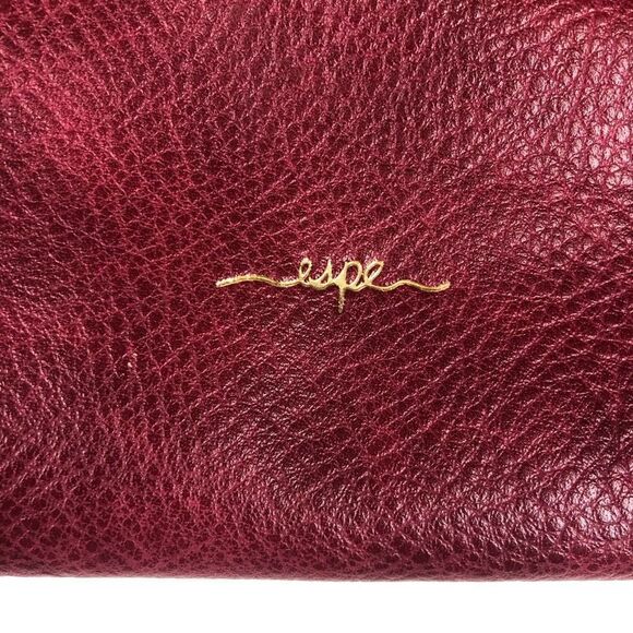 ESPE Red‎ Black Textured Vegan Leather Tote Bag - Picture 6 of 8